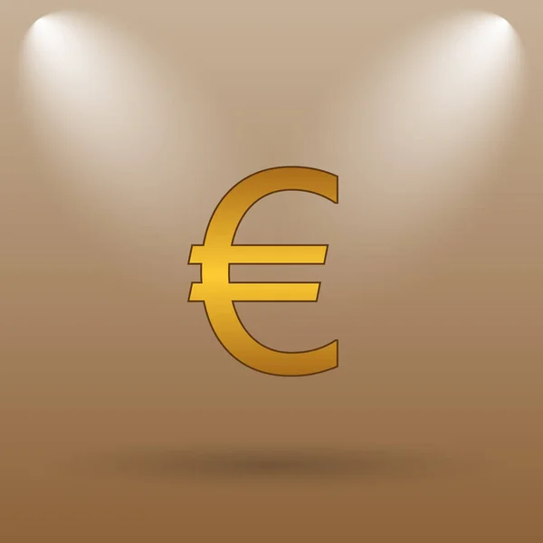 Het Pictogram Van Euro Internet Knop Bruine Achtergrond — Stockfoto