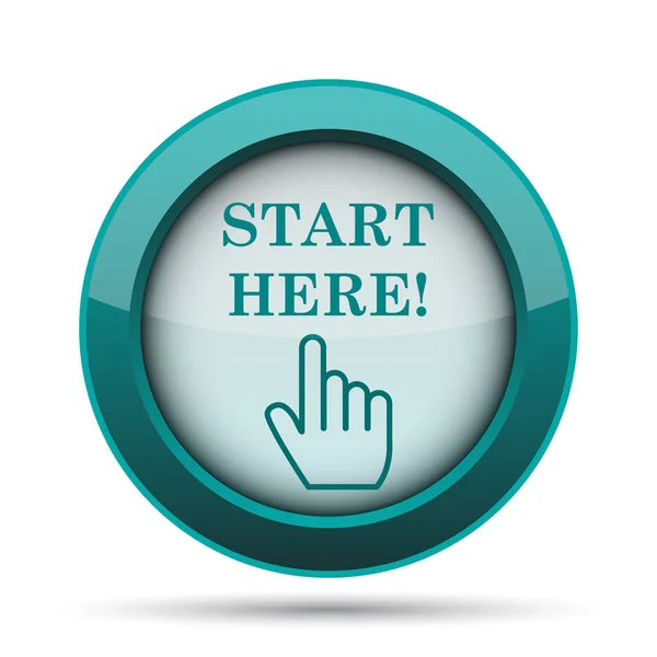 Start here icon. Internet button on white background