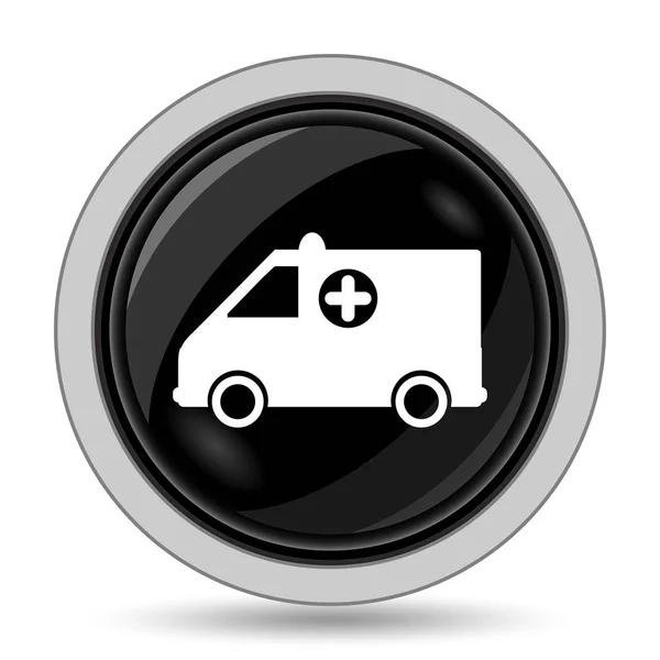 Ambulance Pictogram Internet Knop Witte Achtergrond — Stockfoto