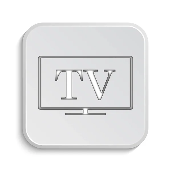 电视图标 白色背景上的互联网按钮 — 图库照片