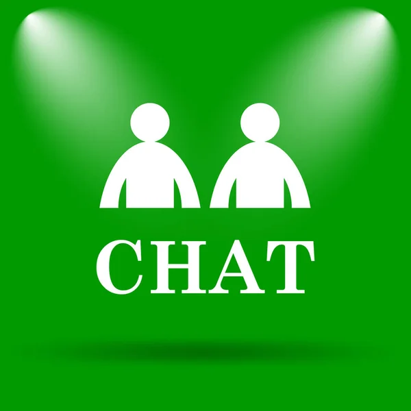 Icono Del Chat Botón Internet Sobre Fondo Verde — Foto de Stock