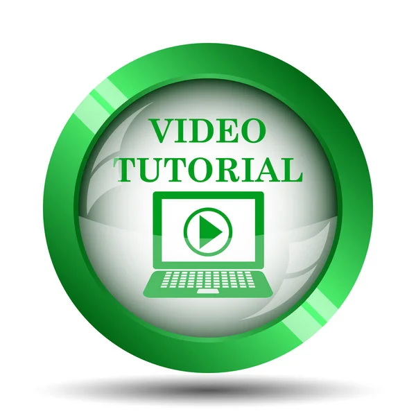 Video tutorial icon. Internet button on white background
