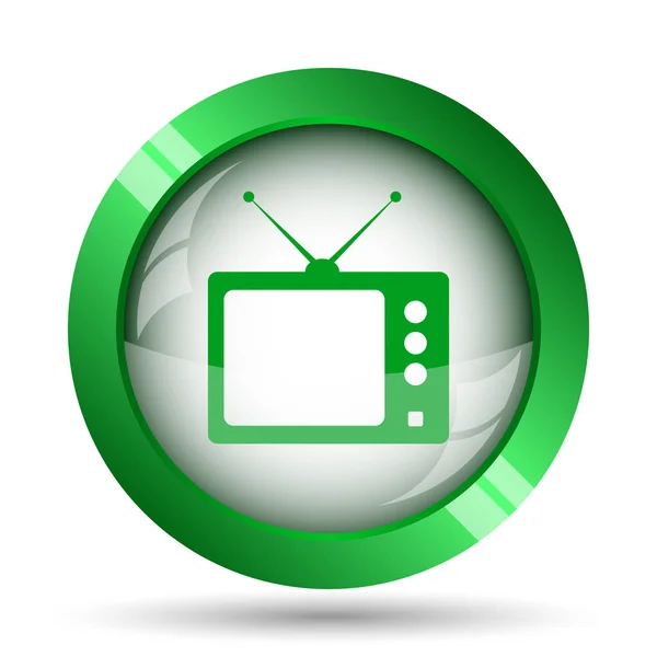 Retro tv icon. Internet button on white background