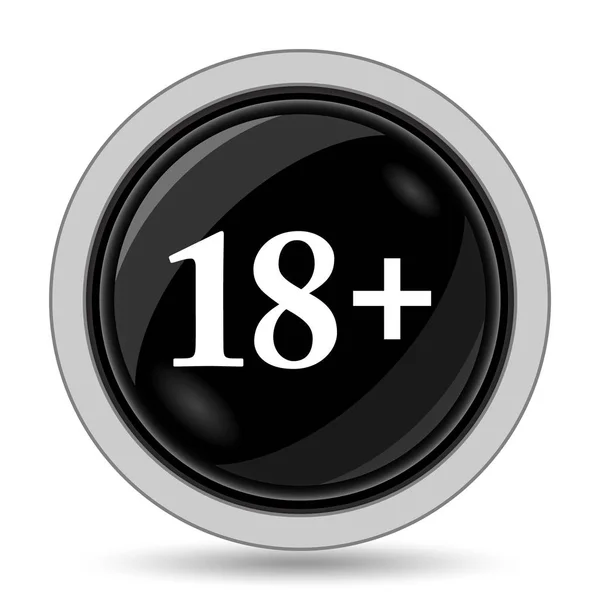 18加号图标 白色背景上的互联网按钮 — 图库照片