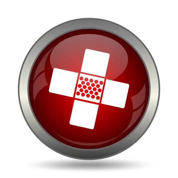 医療パッチ アイコン 白い背景の上のインター ネット ボタン — ストック写真