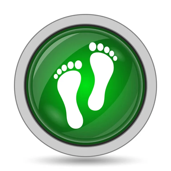 Fußabdruck Symbol Internet Taste Auf Weißem Hintergrund — Stockfoto