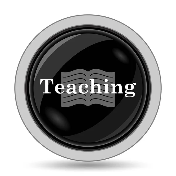 Ikona Nauczania Przycisk Internet Białym Tle — Zdjęcie stockowe