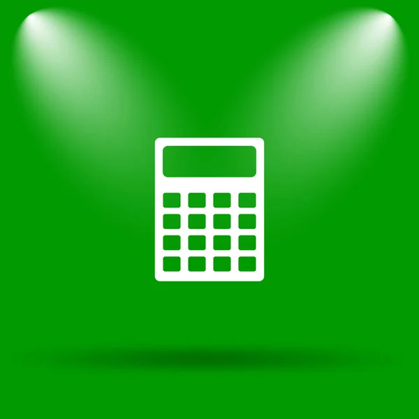 Icona Calcolatrice Pulsante Internet Sfondo Verde — Foto Stock