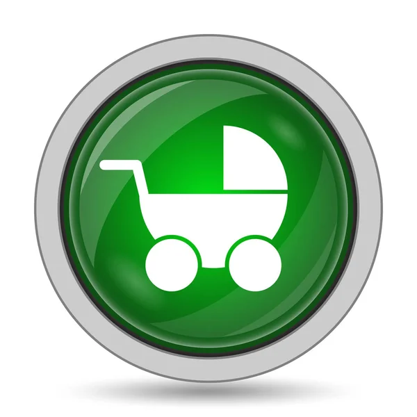 Bebek Arabası Simgesi Beyaz Arka Plan Üzerinde Internet Düğmesi — Stok fotoğraf