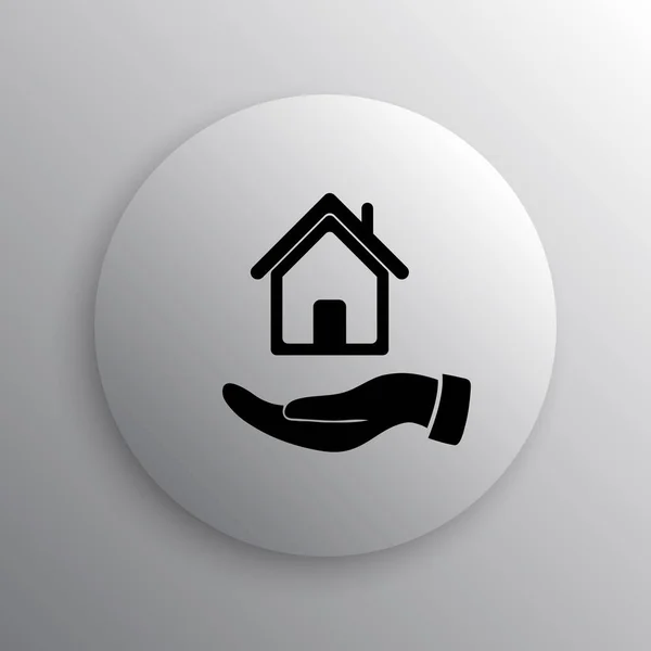 Mão segurando ícone casa — Fotografia de Stock