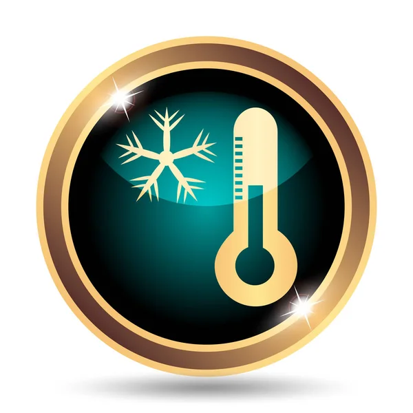 Flocon de neige avec icône thermomètre — Photo