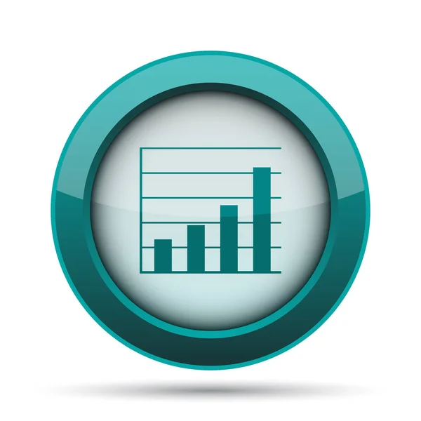 Grafik Barlar Simgesi Beyaz Arka Plan Üzerinde Internet Düğmesi — Stok fotoğraf