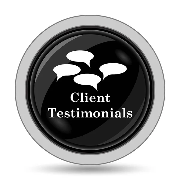 Client Testimonials Icon Internet Button White Background — Stock Photo, Image