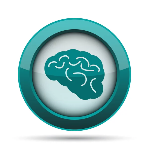 Brain icon. Internet button on white background