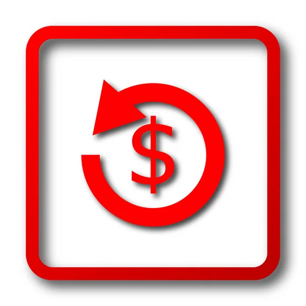 Ikona Refundacji Przycisk Internet Białym Tle — Zdjęcie stockowe