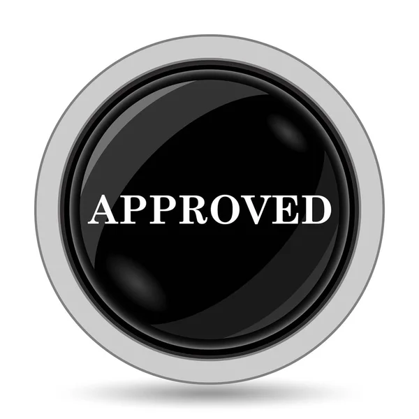 Approved Icon Internet Button White Background — Stock Photo, Image