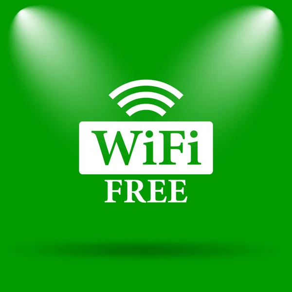 Wifi Free Icon Кнопка Интернет Зеленом Фоне — стоковое фото