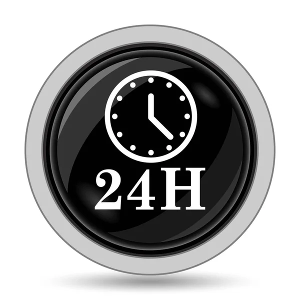 24H Clock Icon Internet Button White Background — Stock Photo, Image