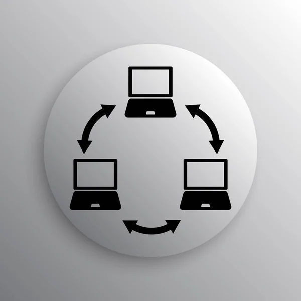 Netwerkpictogram Van Computer Internet Knop Witte Achtergrond — Stockfoto