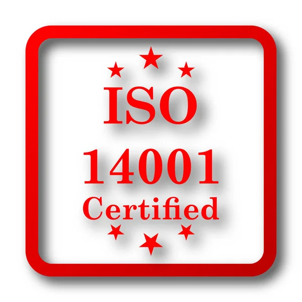 Iso14001 Ikon Internetknap Hvid Baggrund - Stock-foto