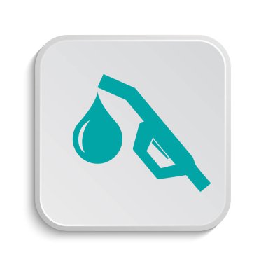 Benzin pompa meme simgesi. Beyaz arka plan üzerinde Internet düğmesi