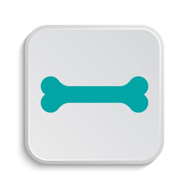 Kemik simgesi. Beyaz arka plan üzerinde Internet düğmesi