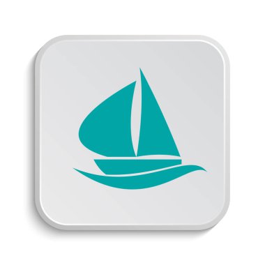 Yelkenli simgesi. Beyaz arka plan üzerinde Internet düğmesi