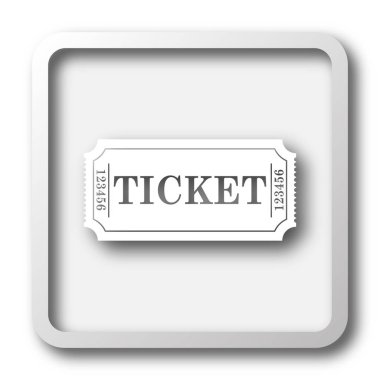 Sinema bilet simgesi. Beyaz arka plan üzerinde Internet düğmesi