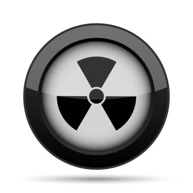 Radyasyon simgesi. Beyaz arka plan üzerinde Internet düğmesi