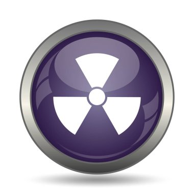 Radyasyon simgesi. Beyaz arka plan üzerinde Internet düğmesi