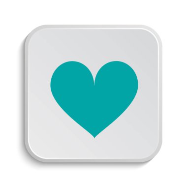 Kalp simgesi. Beyaz arka plan üzerinde Internet düğmesi