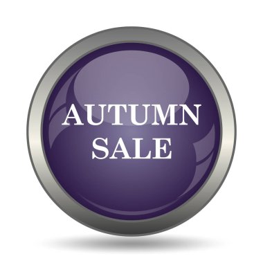 Sonbahar satış simgesi. Beyaz arka plan üzerinde Internet düğmesi