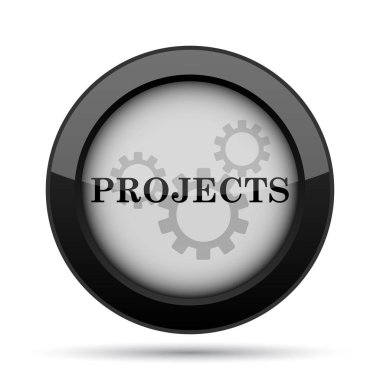 Projeler simgesi. Beyaz arka plan üzerinde Internet düğmesi