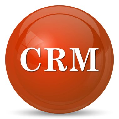 CRM simgesi. Beyaz arka plan üzerinde Internet düğmesi