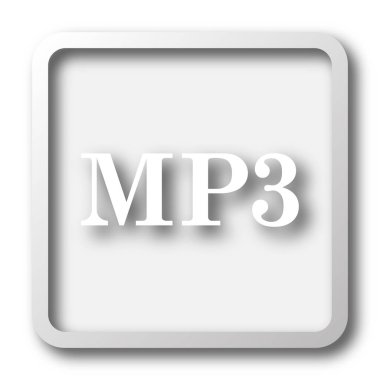MP3 simgesi. Beyaz arka plan üzerinde Internet düğmesi