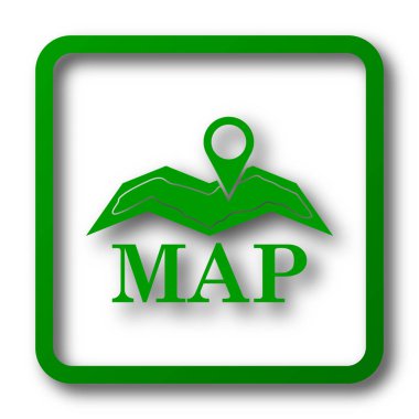 Harita simgesi. Beyaz arka plan üzerinde Internet düğmesi