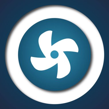 Fan simge. Beyaz arka plan üzerinde Internet düğmesi