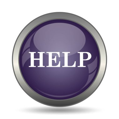 Yardım simgesi. Beyaz arka plan üzerinde Internet düğmesi