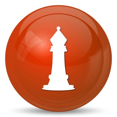 Satranç simgesi. Beyaz arka plan üzerinde Internet düğmesi
