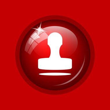 Damga simgesi. Internet düğmesini kırmızı zemin üzerine