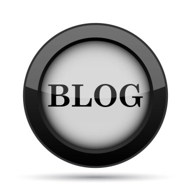 Blog simgesi. Beyaz arka plan üzerinde Internet düğmesi