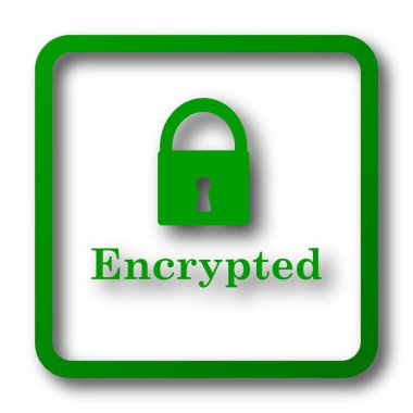 Şifreli simgesi. Beyaz arka plan üzerinde Internet düğmesi