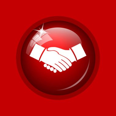 Anlaşma simgesi. Internet düğmesini kırmızı zemin üzerine