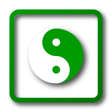 Ying yang simgesi. Beyaz arka plan üzerinde Internet düğmesi