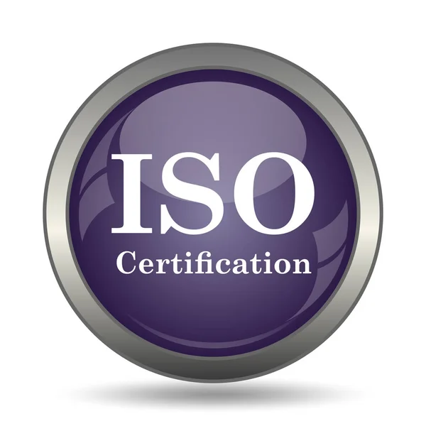 Icône Certification Iso Bouton Internet Sur Fond Blanc — Photo