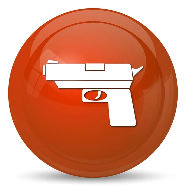 Pistol Ikonen Internet Knappen Vit Bakgrund — Stockfoto