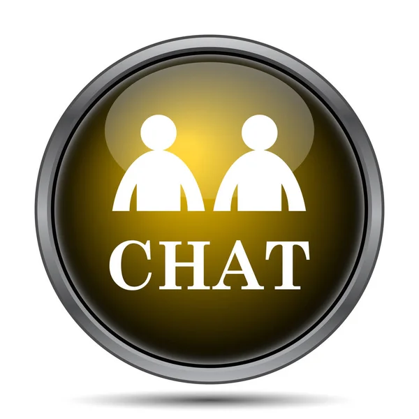 Icona Chat Pulsante Internet Sfondo Bianco — Foto Stock