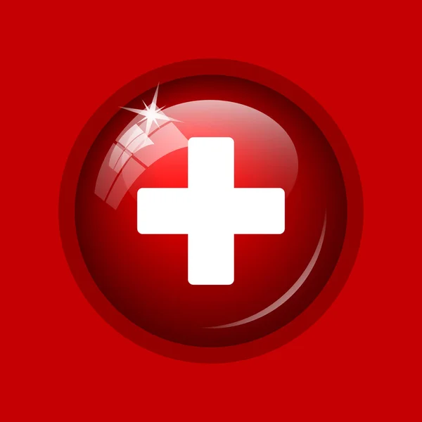 Medical Cross Icon Internet Button Red Background — Stock Photo, Image