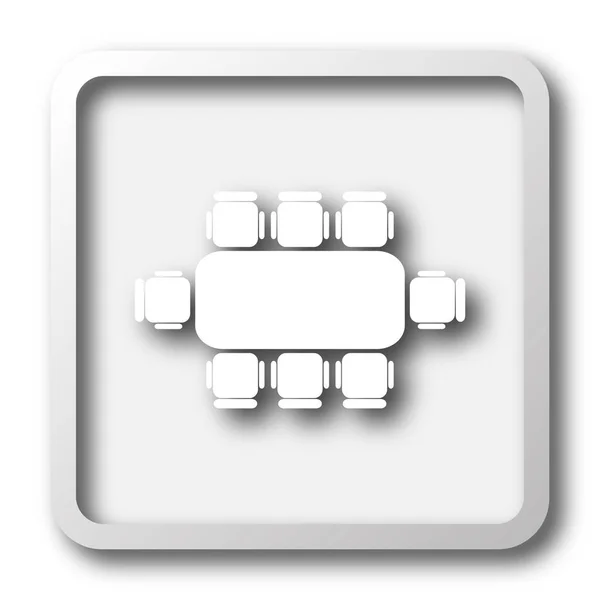 Business Meeting Table Icon Internet Button White Background — Stock Photo, Image