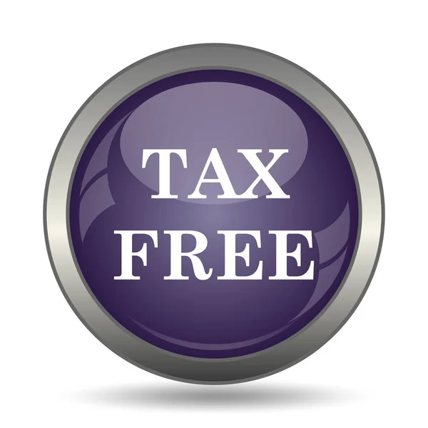 Ícone Livre Impostos Botão Internet Fundo Branco — Fotografia de Stock
